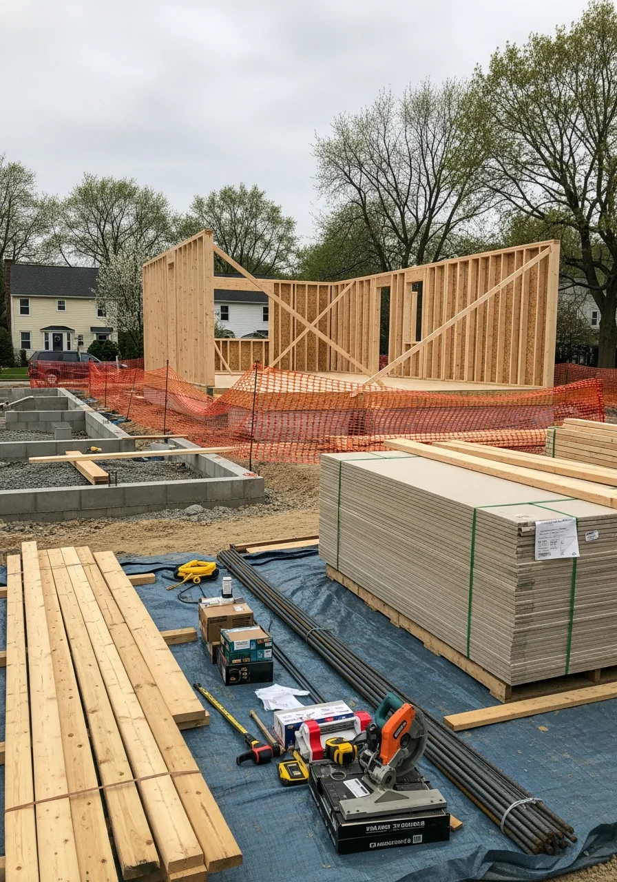 Professional contractor team at an East Brunswick home improvement project.